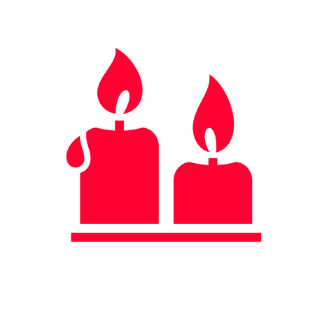 Love icon or Valentine's day sign designed for celebration. Red symbol isolated on white background, flat style.のイラスト素材