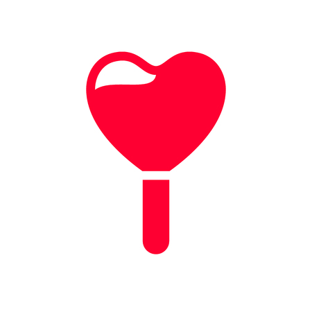 Love icon or Valentine's day sign designed for celebration. Red symbol isolated on white background, flat style.のイラスト素材