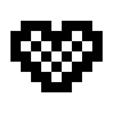 Love icon or Valentine's day sign designed for celebration. Black vector symbol isolated on white background, flat style.のイラスト素材