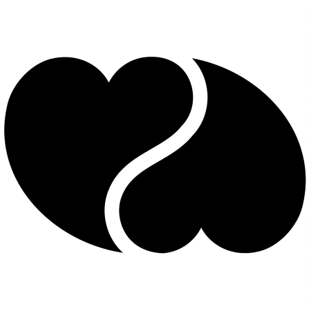 Love icon or Valentine's day sign designed for celebration. Black vector symbol isolated on white background, flat style.のイラスト素材