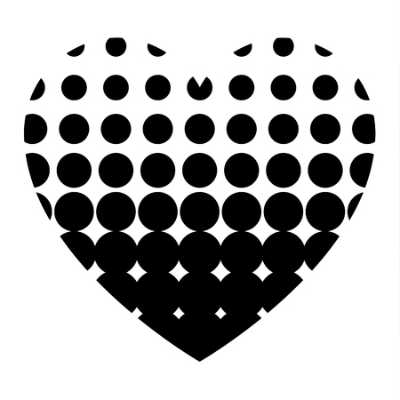 Love icon or Valentine's day sign designed for celebration. Black vector symbol isolated on white background, flat style.のイラスト素材