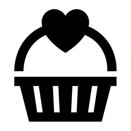 Love icon or Valentine's day sign designed for celebration. Black vector symbol isolated on white background, flat style.のイラスト素材