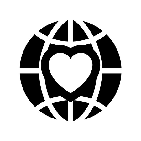 Love icon or Valentine's day sign designed for celebration. Black vector symbol isolated on white background, flat style.のイラスト素材