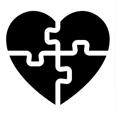 Love icon or Valentine's day sign designed for celebration. Black vector symbol isolated on white background, flat style.のイラスト素材