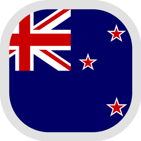 Flag of New Zealand. Rounded square icon on white background, vector illustration.のイラスト素材
