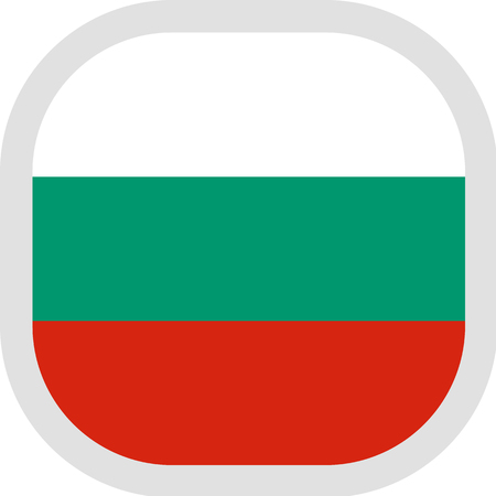 Flag of Bulgaria. Rounded square icon on white background, vector illustration.のイラスト素材