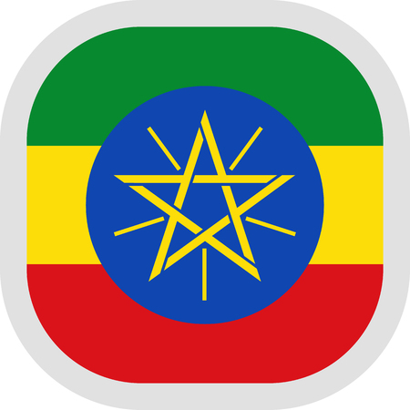 Flag of Ethiopia. Rounded square icon on white background, vector illustration.のイラスト素材