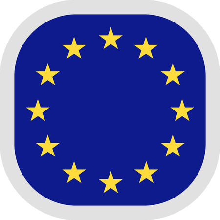 Flag of European union. Rounded square icon on white background, vector illustration.のイラスト素材