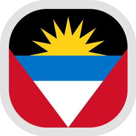 Flag of Antigua and Barbuda. Rounded square icon on white background, vector illustration.のイラスト素材