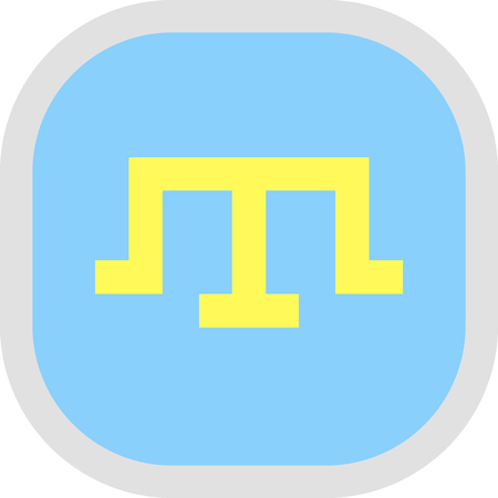 Flag of Crimean Tatar People. Rounded square icon on white background, vector illustration.のイラスト素材