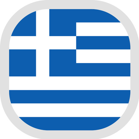 Flag of Greece. Rounded square icon on white background, vector illustration.のイラスト素材
