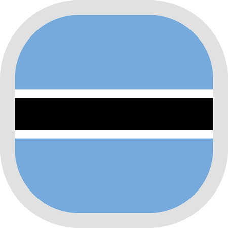 Flag of Botswana. Rounded square icon on white background, vector illustration.のイラスト素材