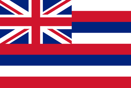 Flag of Hawaii. Rectangular shape icon on white background, vector illustration.のイラスト素材