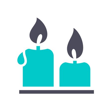 candles, gray turquoise icon on a white backgroundのイラスト素材