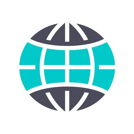 globe, gray turquoise icon on a white backgroundのイラスト素材