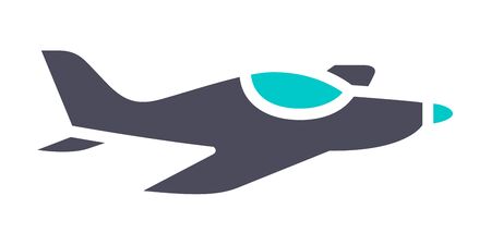 Privat jet, gray turquoise icon on a white backgroundのイラスト素材