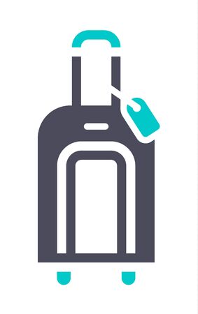 Baggage, gray turquoise icon on a white backgroundのイラスト素材