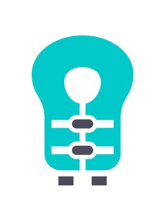 Life jacket icon, gray turquoise icon on a white backgroundのイラスト素材