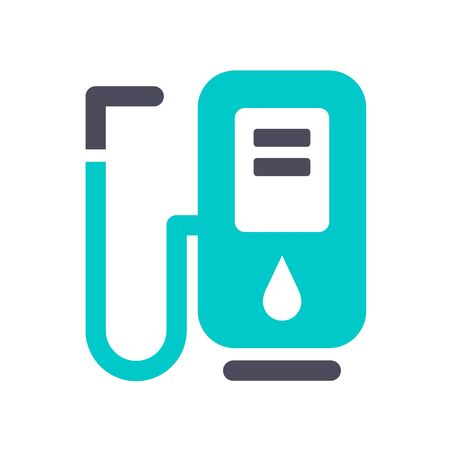 Filling station icon, gray turquoise icon on a white backgroundのイラスト素材