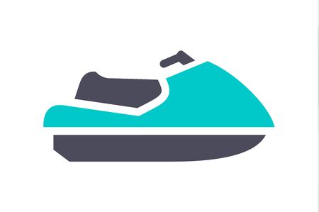 Water scooter icon, turquoise icon on a white backgroundのイラスト素材