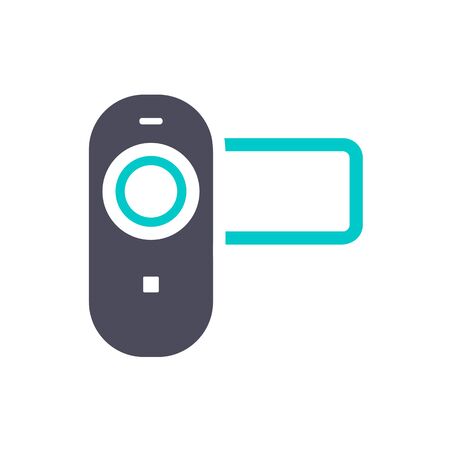 Camcorder, gray turquoise icon on a white backgroundのイラスト素材