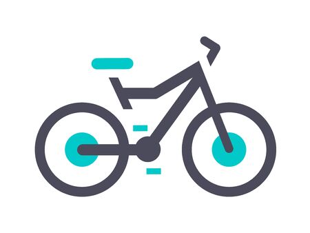 Bicycle icon, gray turquoise icon on a white backgroundのイラスト素材