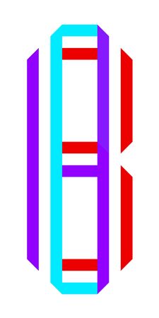 Bright Font, alphabet folded from stripeds colored paper. Letter Bのイラスト素材