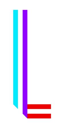 Bright Font, alphabet folded from stripeds colored paper. Letter Lのイラスト素材