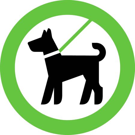 Dogs Allowed only on a lead, modern sign for city design, vector illustrationのイラスト素材