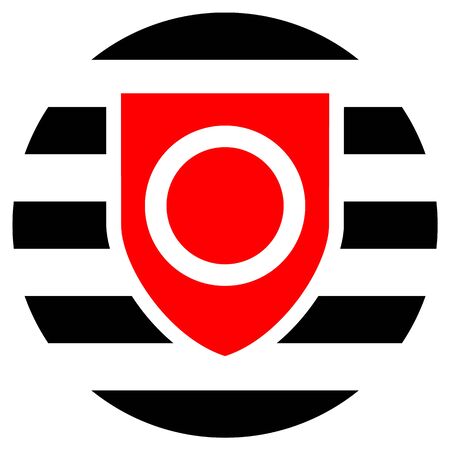 Ownership pride flag, round shape icon on white backgroundのイラスト素材