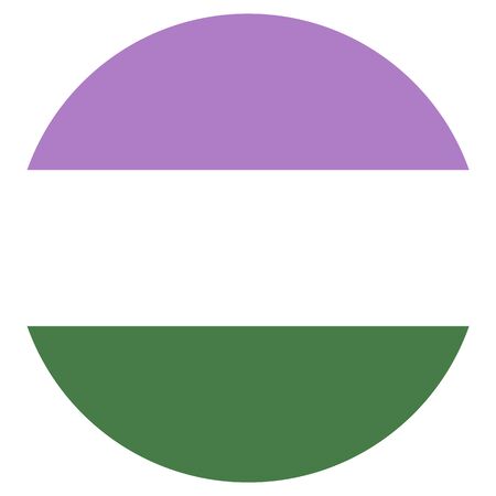 Genderqueer flag, round shape icon on white backgroundのイラスト素材