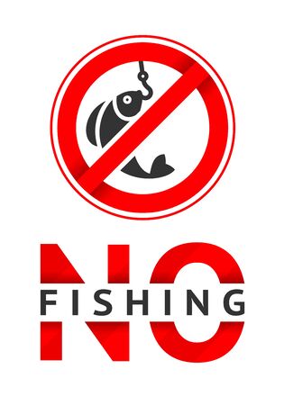 Label No fishing, vector illustration for printのイラスト素材
