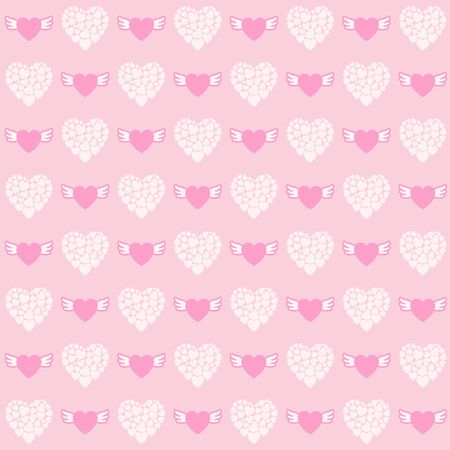 Love pattern with flying hearts, simple vector for your designのイラスト素材