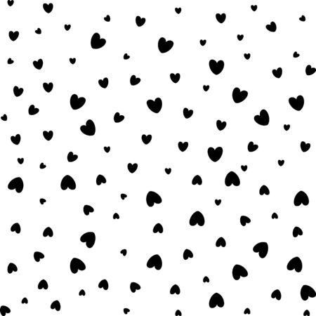 Seamless background with little black hearts, simple vector design elementのイラスト素材