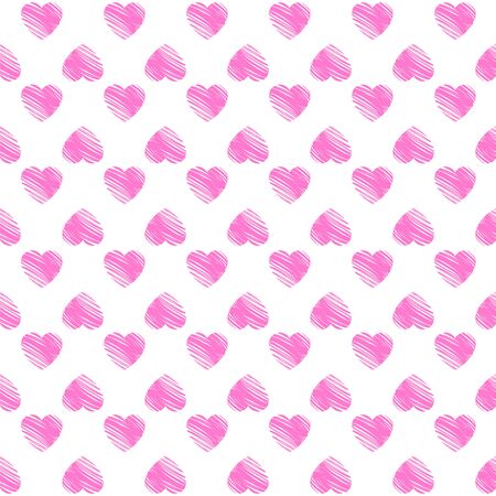 Valentine's day. Pattern with pink hearts, simple vector design elementのイラスト素材