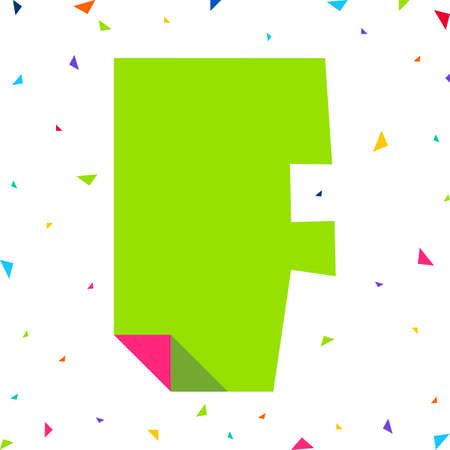 Colored Font, letter F cut from colored paper with bent angle, uppercaseのイラスト素材