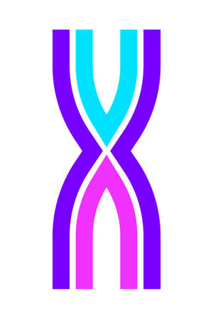 Trendy Font. New Alphabet, colorful letter Xのイラスト素材