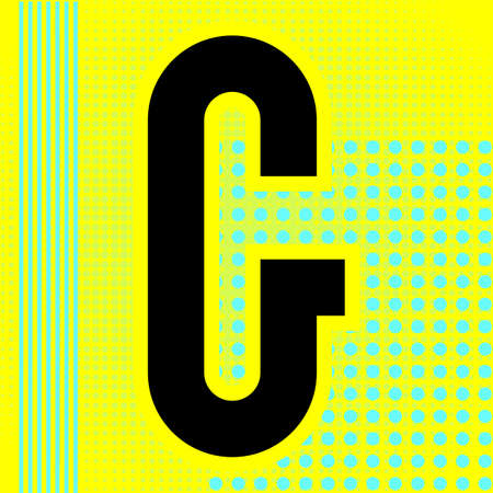 Modern font. Trendy alphabet, black vector letter G on a bright background.のイラスト素材