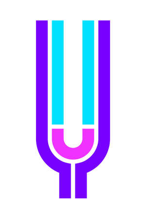 Trendy Font. New Alphabet, colorful letter Yのイラスト素材