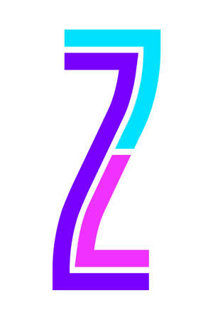 Trendy Font. New Alphabet, colorful letter Zのイラスト素材