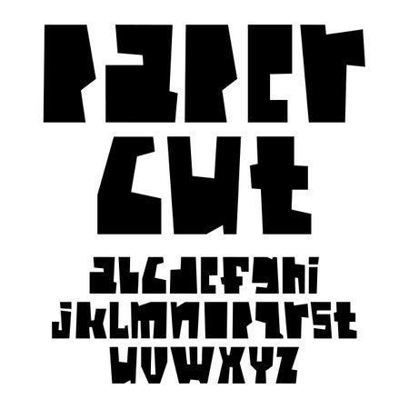 Black paper cut alphabet vector illustrationのイラスト素材