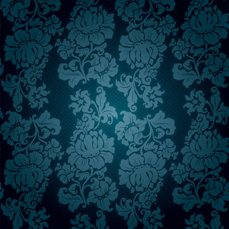 Ornamental lace blue background, flowers patternのイラスト素材