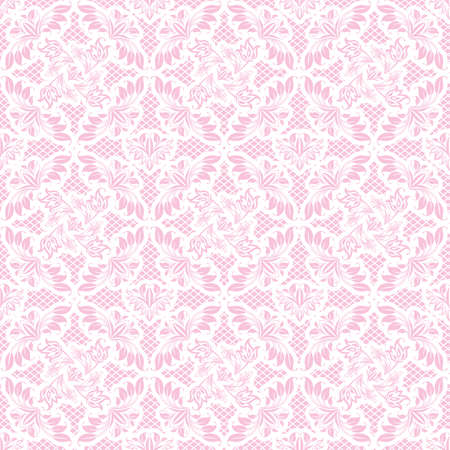 Ornamental lace pink background, floral pattern, vector 10のイラスト素材
