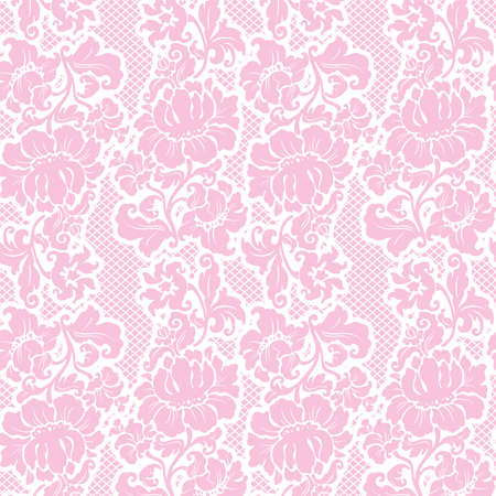 Ornamental lace pink background, floral pattern, vector 10のイラスト素材
