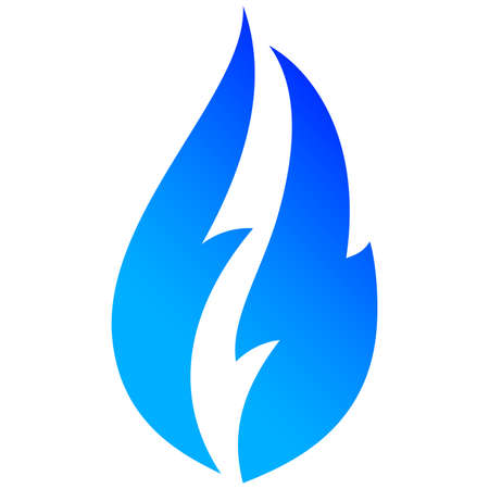 Fire flames, set blue iconsのイラスト素材