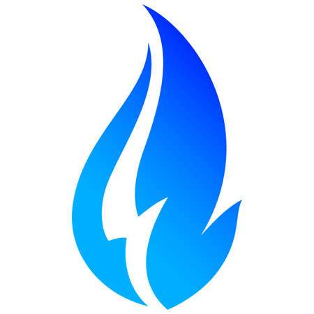 Fire flames, set blue icons, vector illustrationのイラスト素材