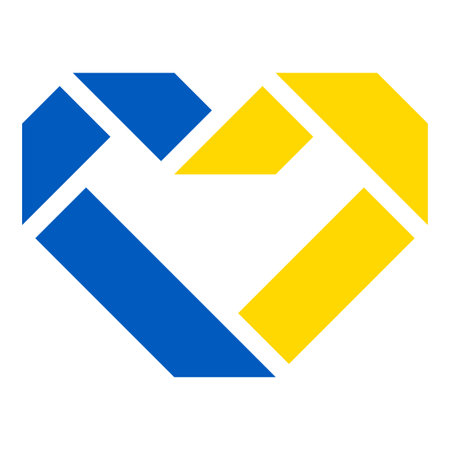 Flag of Ukraine, heart of paper ribbonのイラスト素材