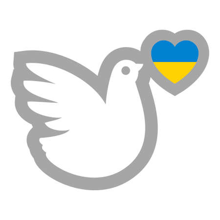 Flag of Ukraine, bird of peaceのイラスト素材