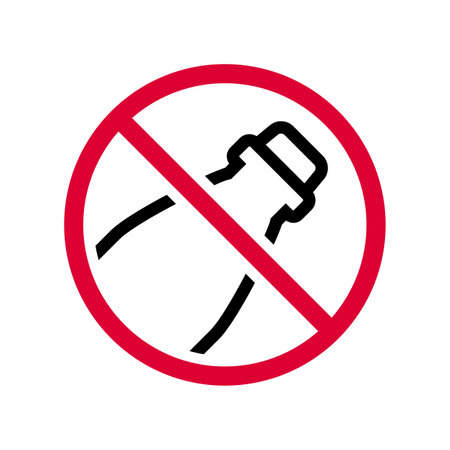 No plastic forbidden sign, modern round stickerのイラスト素材
