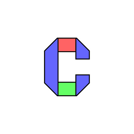 Font alphabet folded from colored paper, letter made in multi-colored ribbon, vector illustration 10EPSのイラスト素材